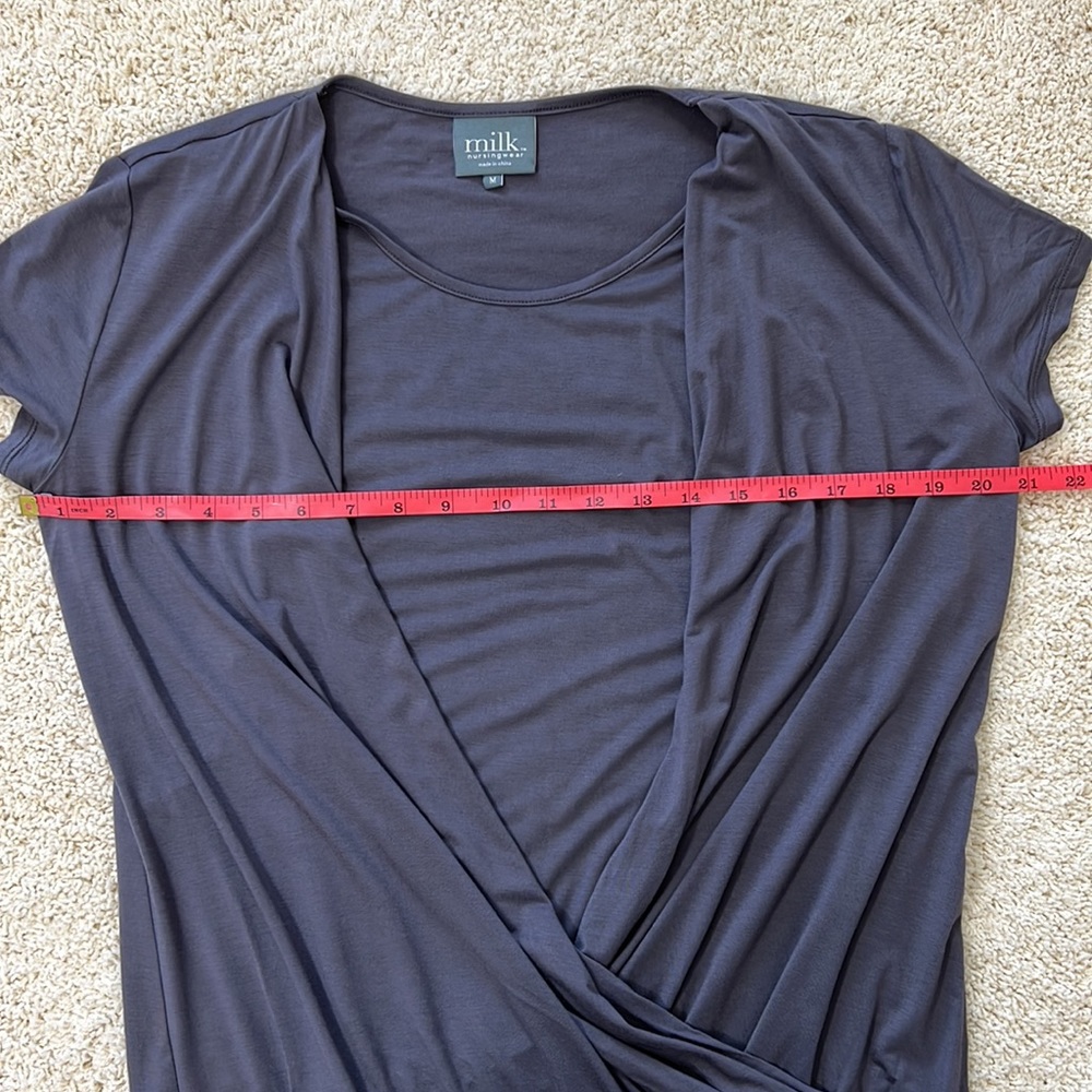Milk Nursingwear Short Sleeve Faux Wrap Top Size M - Picture 7 of 11